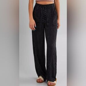 Billabong Wandering Heart Wide Leg Striped Pants Women's Size L